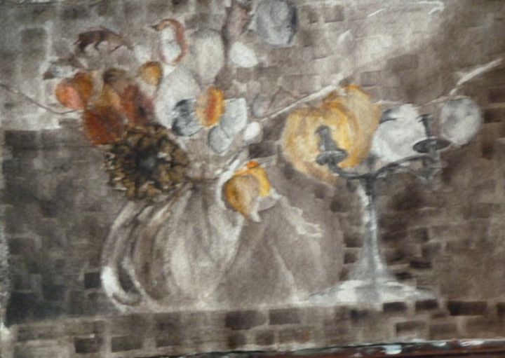 Pintura titulada "dessus de cheminée" por Vandorpe Amdv, Obra de arte original, Acuarela