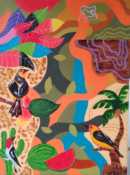 Pintura intitulada "Obra Selva" por Vanei Pacheco, Obras de arte originais, Acrílico