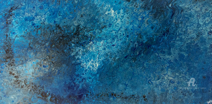 Painting titled "Rêve bleu" by Vanessa Bionnier, Original Artwork, Acrylic Mounted on Wood Stretcher frame