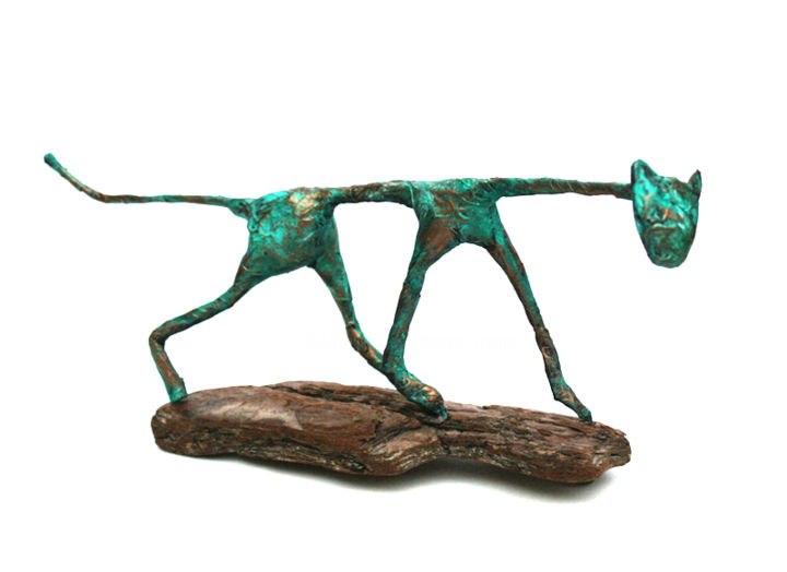 Скульптура под названием "Chat en papier bron…" - Vanessa Renoux, Подлинное произведение искусства, Мультимедиа