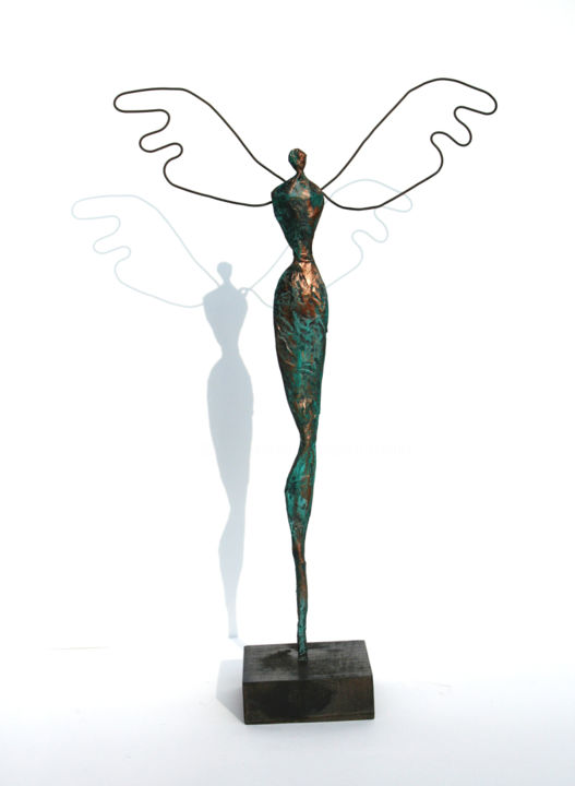 Sculpture titled "Femme Ange Gardien,…" by Vanessa Renoux, Original Artwork