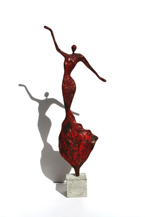 Sculpture intitulée "Sculpture rouge de…" par Vanessa Renoux, Œuvre d'art originale, Papier