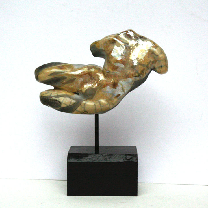 Sculpture titled "Torse d'homme en ra…" by Vanessa Renoux, Original Artwork, Ceramics