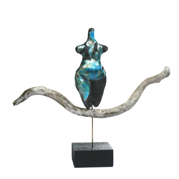 Sculpture intitulée "Petite déesse turqu…" par Vanessa Renoux, Œuvre d'art originale, Céramique