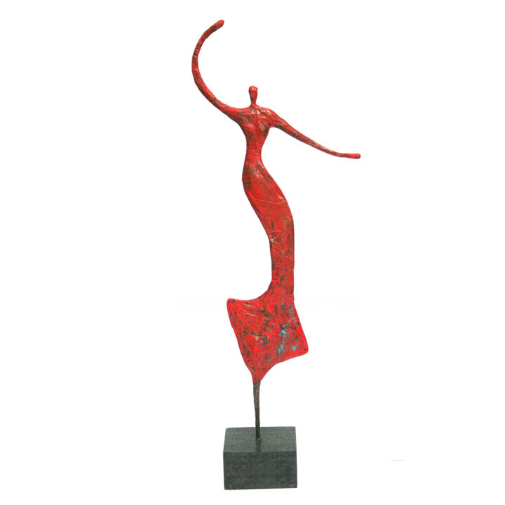 Sculpture titled "Danseuse rouge, lon…" by Vanessa Renoux, Original Artwork, Paper