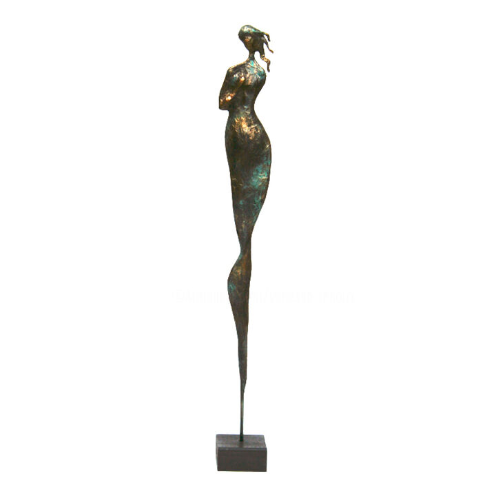 Sculpture titled "Sculpture femme lon…" by Vanessa Renoux, Original Artwork, Paper