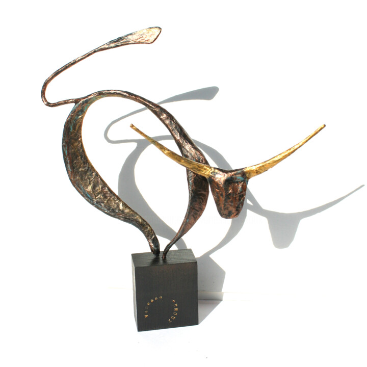 Γλυπτική με τίτλο ""Cornes d'or" Sculp…" από Vanessa Renoux, Αυθεντικά έργα τέχνης, Χαρτί