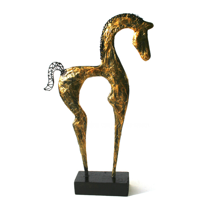 Sculpture intitulée "Sculpture cheval, s…" par Vanessa Renoux, Œuvre d'art originale, Papier