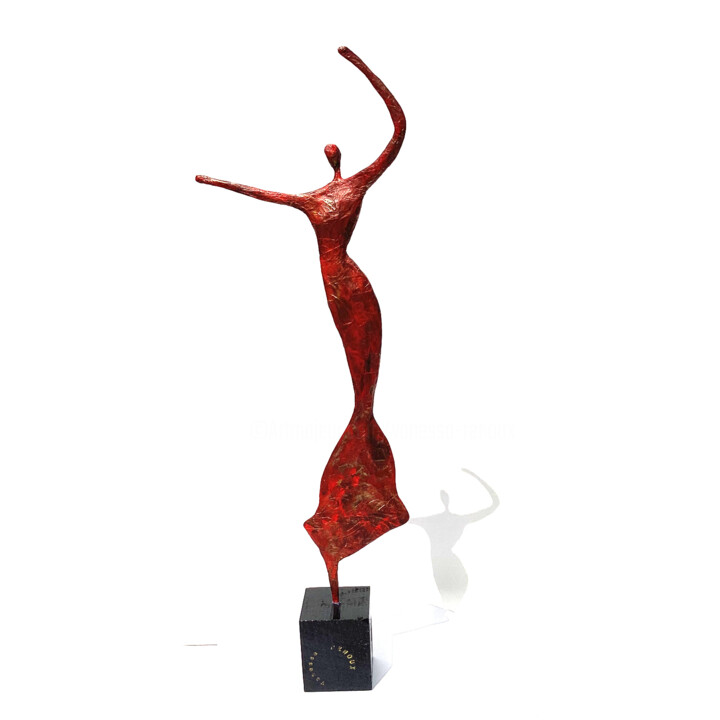 Sculpture titled "Danseuse rouge fili…" by Vanessa Renoux, Original Artwork, Paper