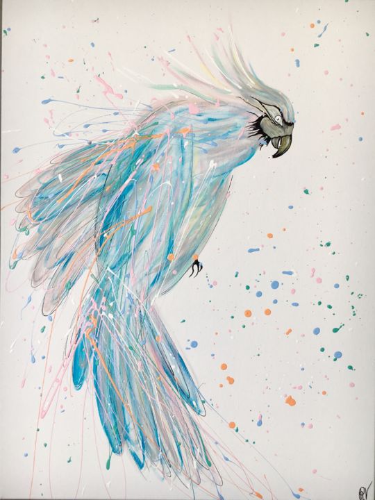 Painting titled "Sweet bird" by Ma Galerie D’Art Rv, Original Artwork, Acrylic