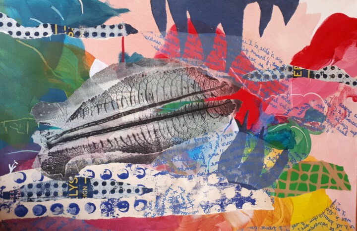Malerei mit dem Titel "Aquatique 2" von Vanessa Taverne, Original-Kunstwerk, Acryl