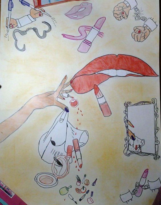 Dessin intitulée "La journée d'une fe…" par Plume D'Orient, Œuvre d'art originale, Crayon