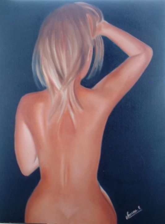 Peinture intitulée "dos nu" par Epinat Vanessa, Œuvre d'art originale, Huile