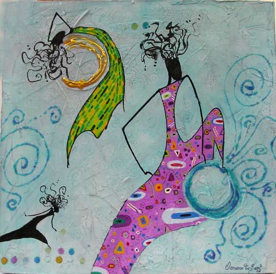 Pittura intitolato "La danse en bleu" da Vanessa Tio-Groset, Opera d'arte originale