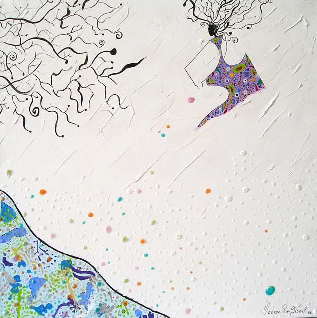 Картина под названием "La surprise de la r…" - Vanessa Tio-Groset, Подлинное произведение искусства