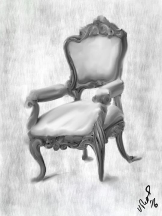 Painting titled "My chair" by Vanessepurvesart, Original Artwork, Other