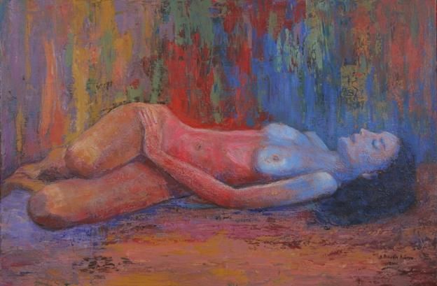 Painting titled "naked" by Demetra Vanezi Liasou, Original Artwork