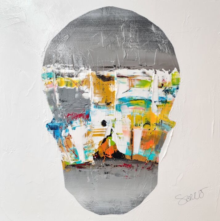 Картина под названием "il cranio" - Abstract Paintings Serge, Подлинное произведение искусства, Акрил