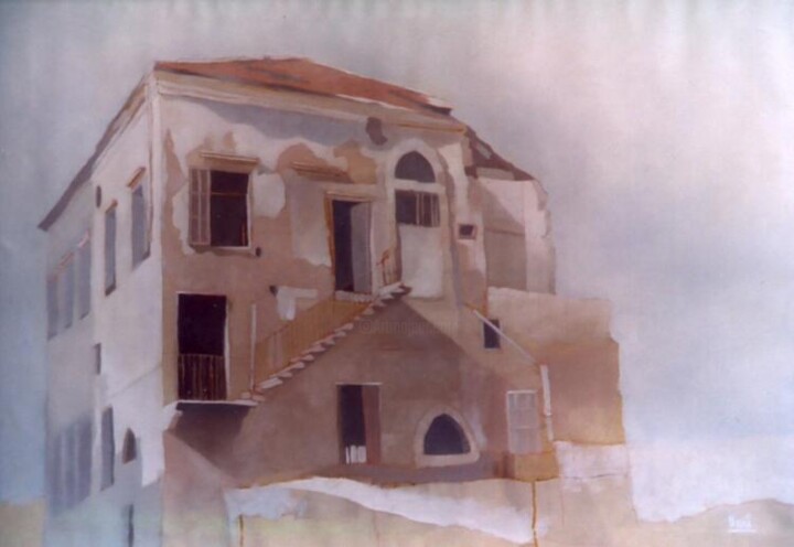 Painting titled "Old existing house…" by Vani Ghougassian, Original Artwork