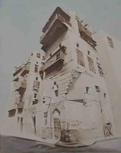 Ζωγραφική με τίτλο "Old house in Jeddah" από Vani Ghougassian, Αυθεντικά έργα τέχνης