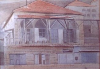 Painting titled "House in Deir El Ka…" by Vani Ghougassian, Original Artwork