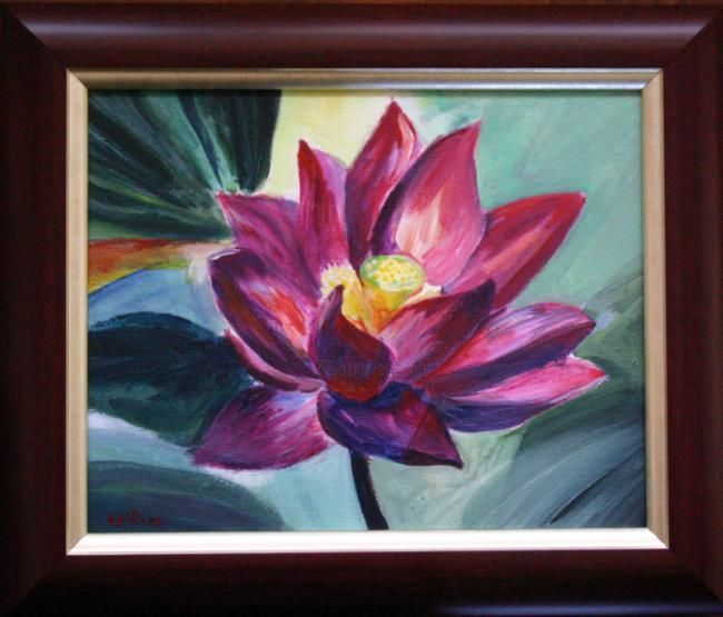 Peinture intitulée "Lootus flower" par Vania, Œuvre d'art originale