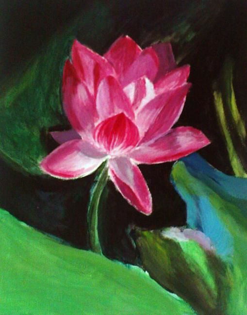 Painting titled "Lootus flower" by Vania, Original Artwork