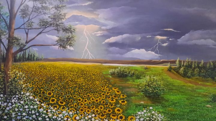 Картина под названием "nature" - Vania Petrova, Подлинное произведение искусства, Масло