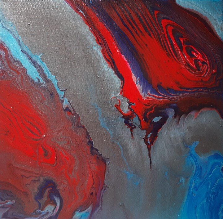 Картина под названием "Lava" - Vanja Zanze, Подлинное произведение искусства, Акрил