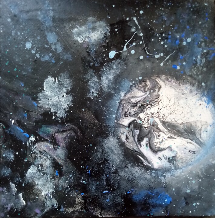 Painting titled "Space" by Vanja Zanze, Original Artwork, Acrylic