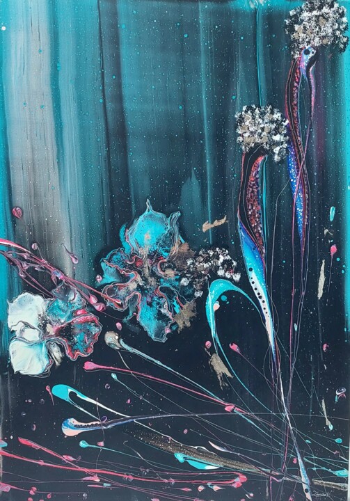Peinture intitulée "Flowers for Alice" par Vanja Zanze, Œuvre d'art originale, Acrylique