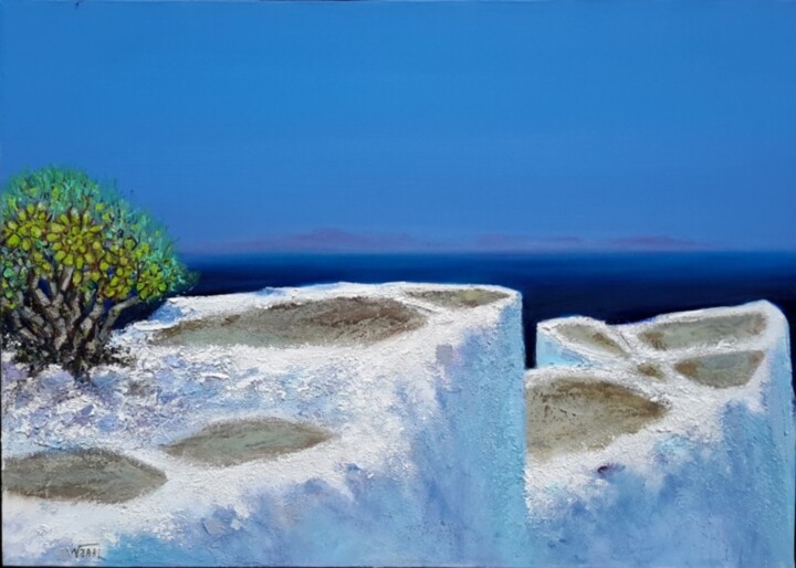 Painting titled "Serifos" by Vanni 3.14, Original Artwork, Oil