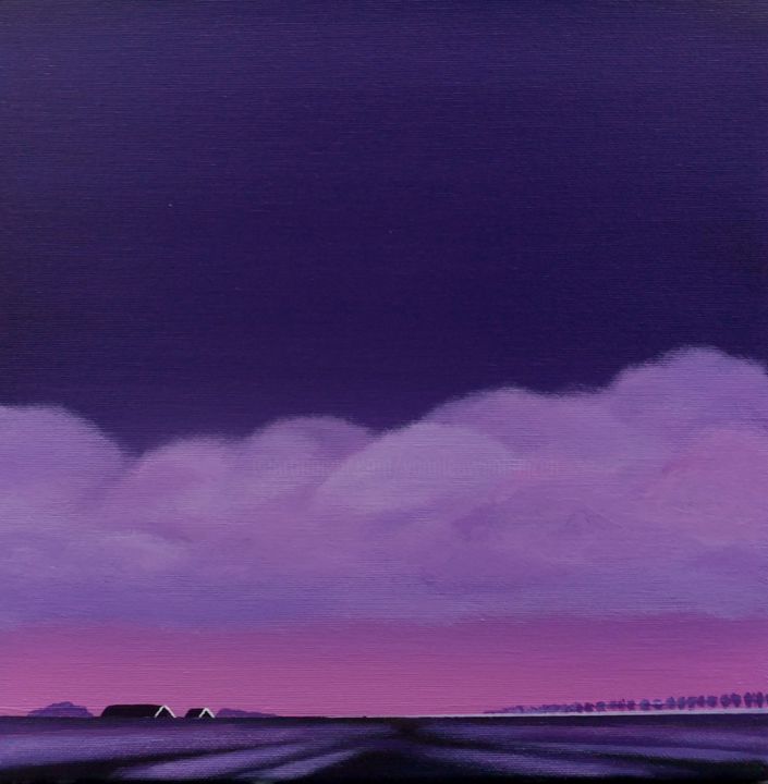 Painting titled "Dageraad (Dawn) in…" by Nelly Van Nieuwenhuijzen, Original Artwork, Acrylic