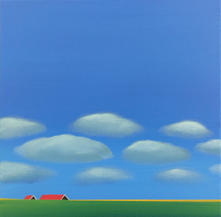 Peinture intitulée "Travelling clouds (…" par Nelly Van Nieuwenhuijzen, Œuvre d'art originale, Acrylique Monté sur Châssis e…