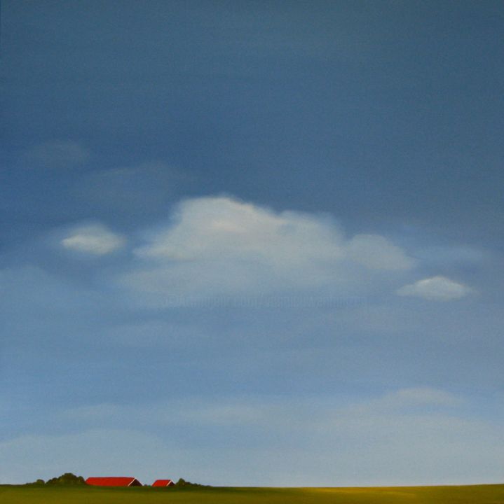 Painting titled "Dutch landscape" by Nelly Van Nieuwenhuijzen, Original Artwork, Acrylic