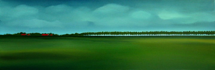 Schilderij getiteld "Polderlandscape, Ze…" door Nelly Van Nieuwenhuijzen, Origineel Kunstwerk, Acryl