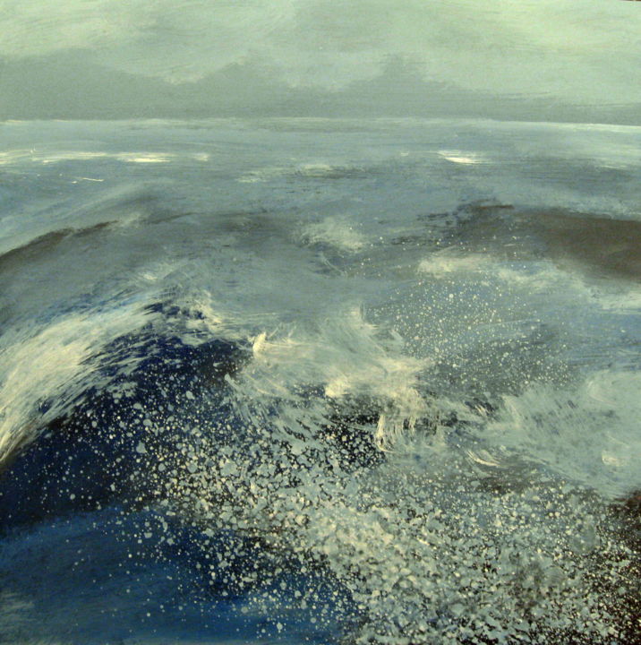 Painting titled "The Northsea touchi…" by Nelly Van Nieuwenhuijzen, Original Artwork, Acrylic