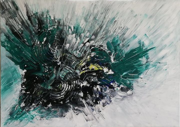 Painting titled "The cry of the city" by Vasiliki Polizogopoulou, Original Artwork, Acrylic