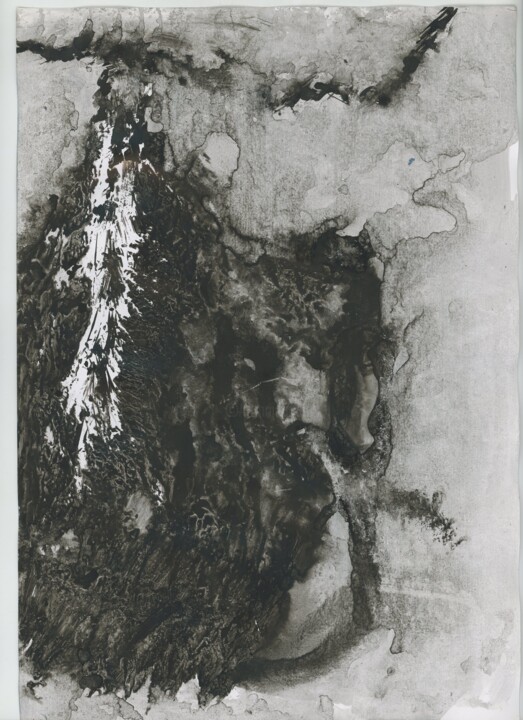 Schilderij getiteld "Death begs for alms…" door Vanya Kasatka, Origineel Kunstwerk, Inkt