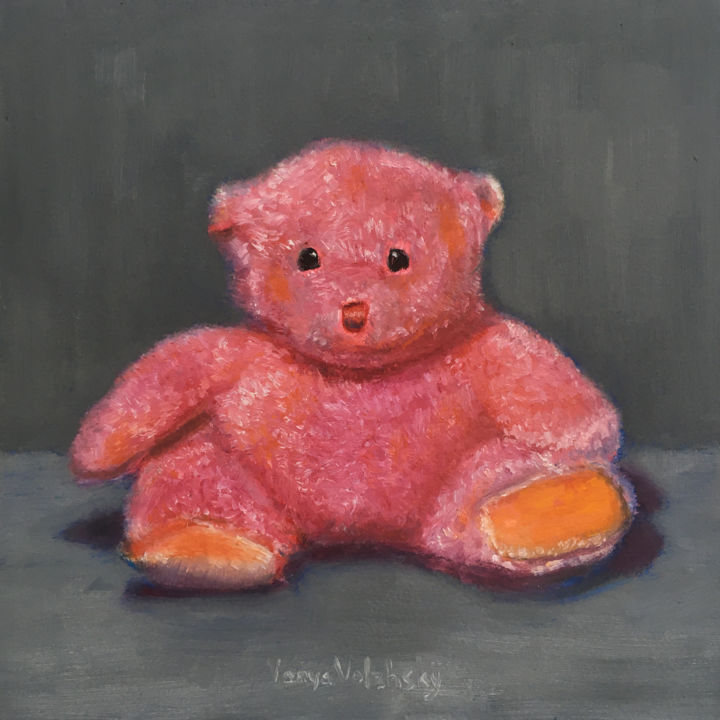 Картина под названием "Pinky - Stylish Pai…" - Vanya Volzhsky, Подлинное произведение искусства, Масло