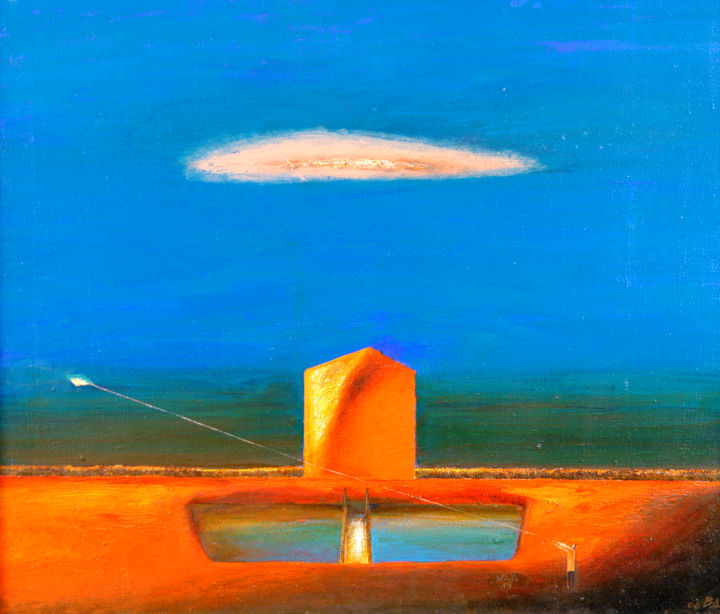 Картина под названием "Цепляясь за небо" - Денис Варгот, Подлинное произведение искусства, Масло