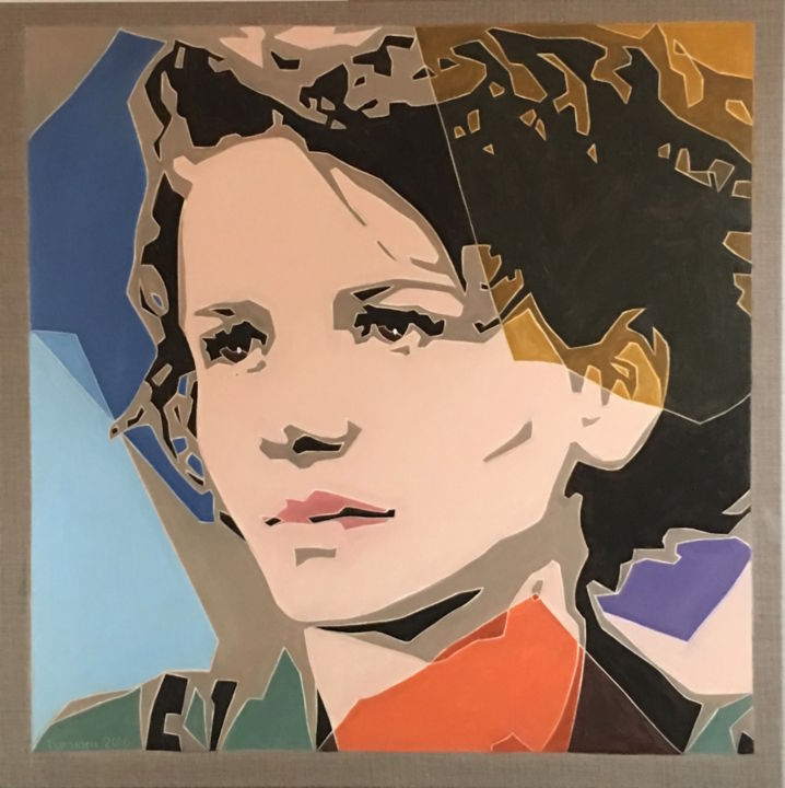 Painting titled "Juliette Binoche" by Varvara, Original Art, Oil