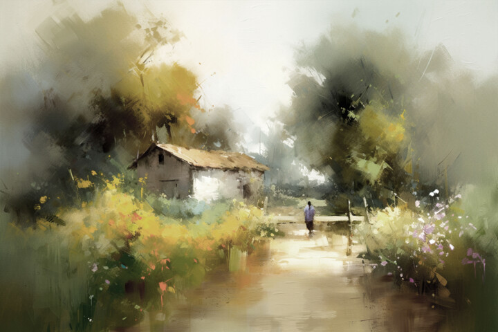 Digital Arts titled "Landscape 14b" by Biju P Mathew, Original Artwork, Digital Painting