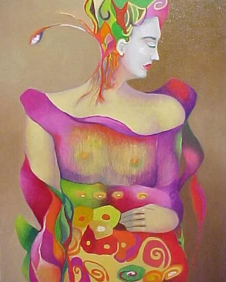 Painting titled "La Mirada" by Lucy Varon, Original Artwork