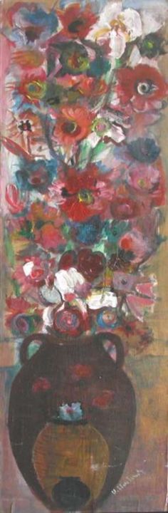 Картина под названием "The flowers" - Sahak Sahakyan, Подлинное произведение искусства