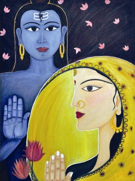 Malarstwo zatytułowany „Samarpan” autorstwa Varsha Vaish, Oryginalna praca, Olej