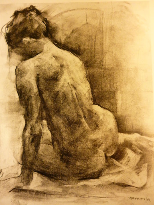 Drawing titled "A Nude Woman's Port…" by George-Maran Varthalitis, Original Artwork, Other