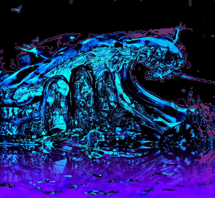 Цифровое искусство под названием "Волна" - Varu Kadis, Подлинное произведение искусства, 2D Цифровая Работа