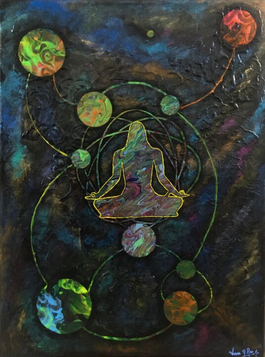 Painting titled "The Connection" by Varun N Rao, Original Artwork, Acrylic