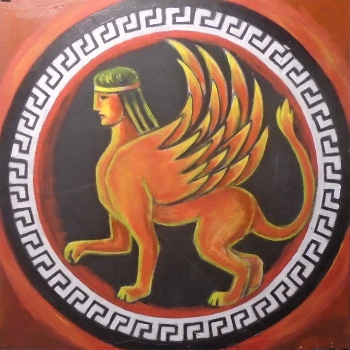 Painting titled "Sphinx" by Varvara Vitkovska, Original Artwork, Acrylic